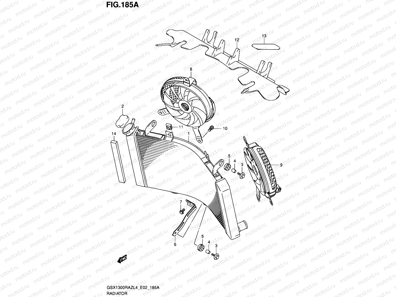 185A - RADIATOR (GSX1300RAZL4 E02)