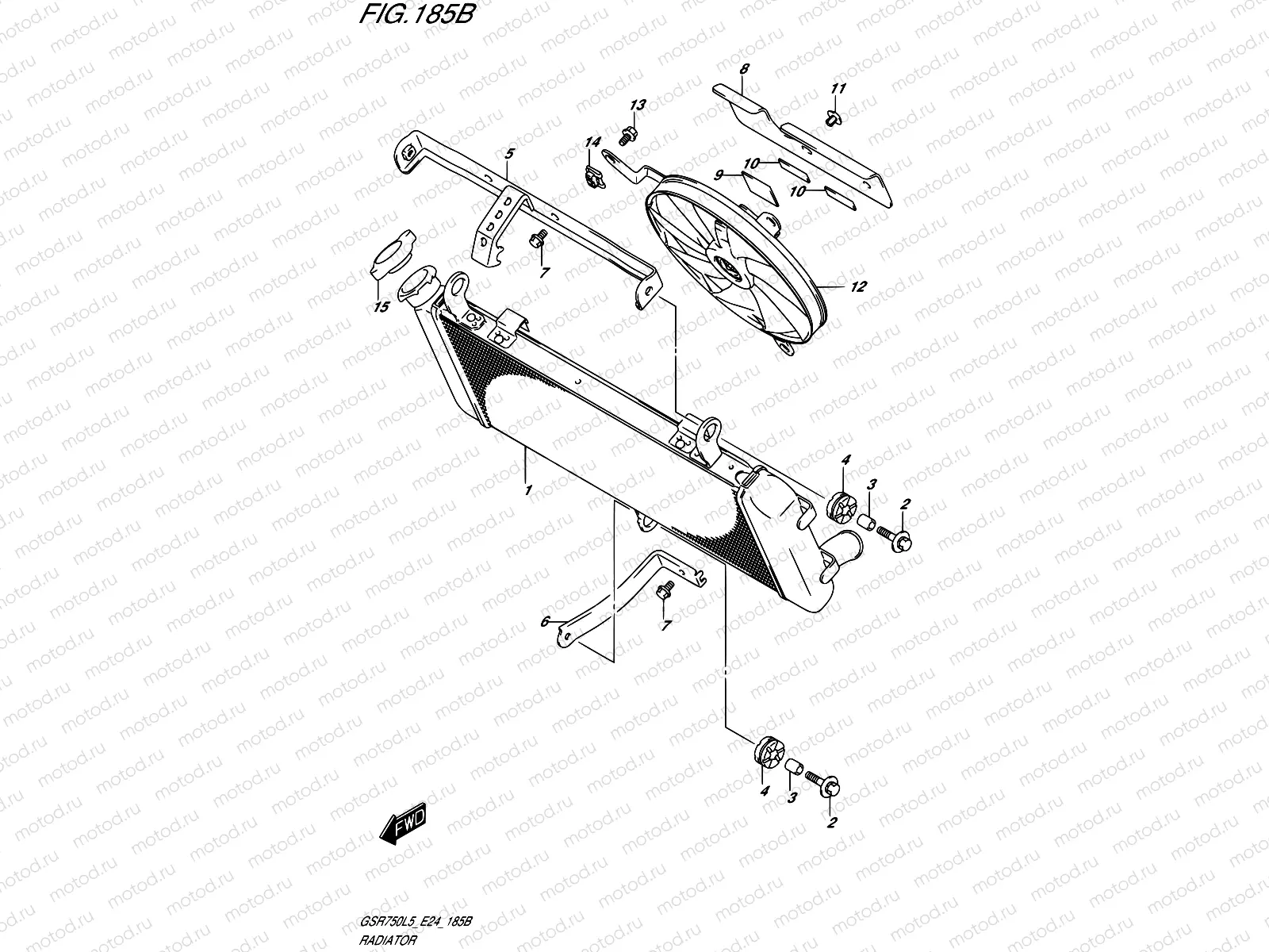 185B - RADIATOR (GSR750AL5 E24)