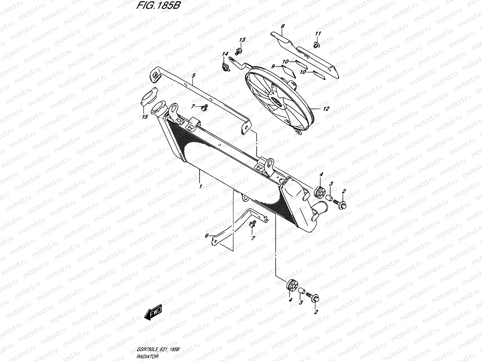185B - RADIATOR (GSR750UEL5 E21)