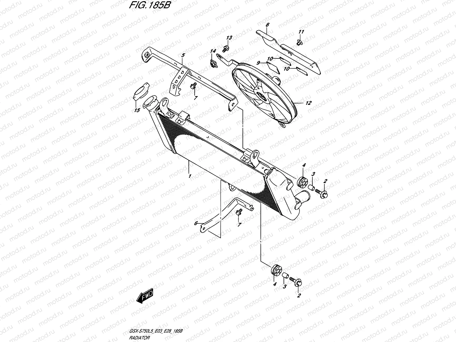 185B - RADIATOR (GSX-S750AL5 E28)