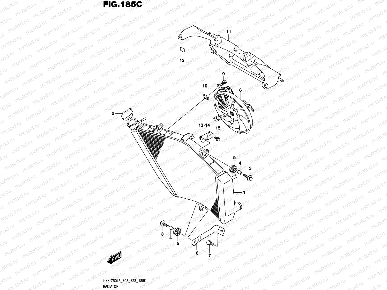 185C - RADIATOR (GSX-R750L5 E33)