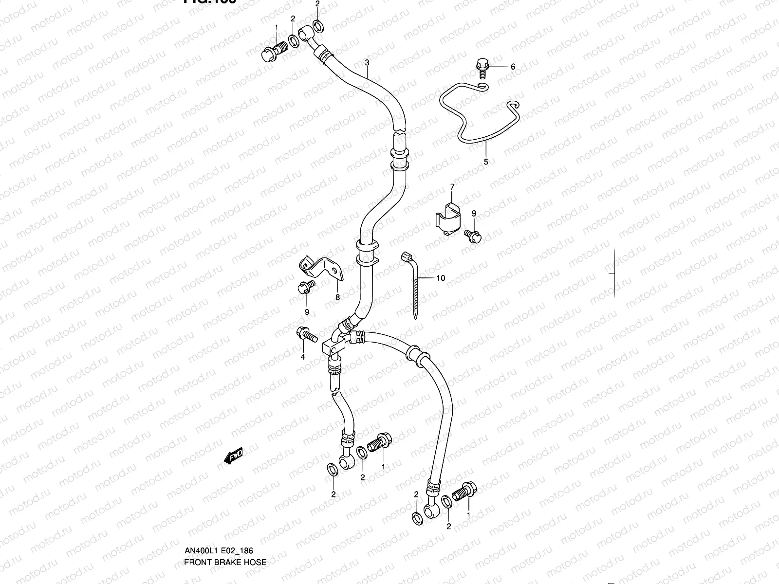 186 - FRONT BRAKE HOSE (AN400L1 E02)