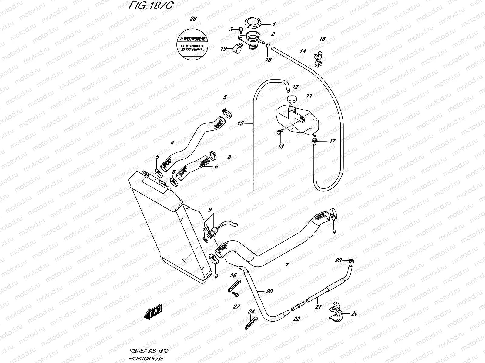 187C - RADIATOR HOSE (VZ800UEL5 E19)