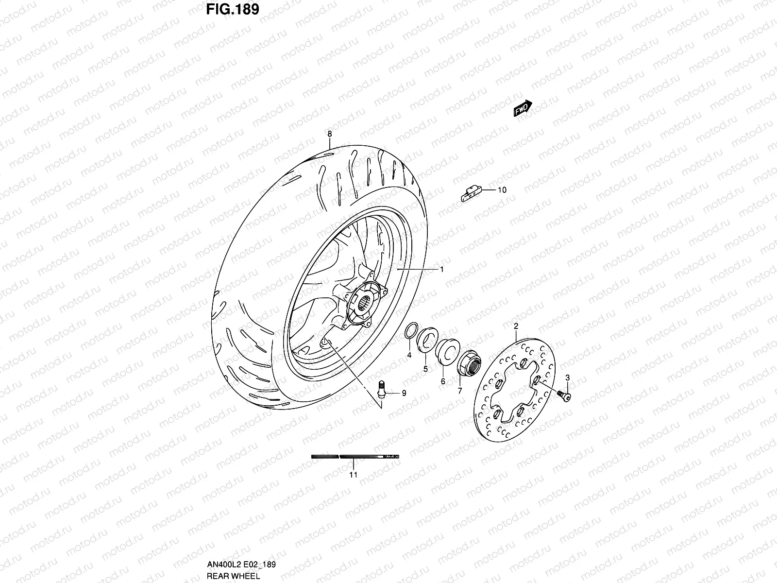 189 - REAR WHEEL (AN400L2 E02)