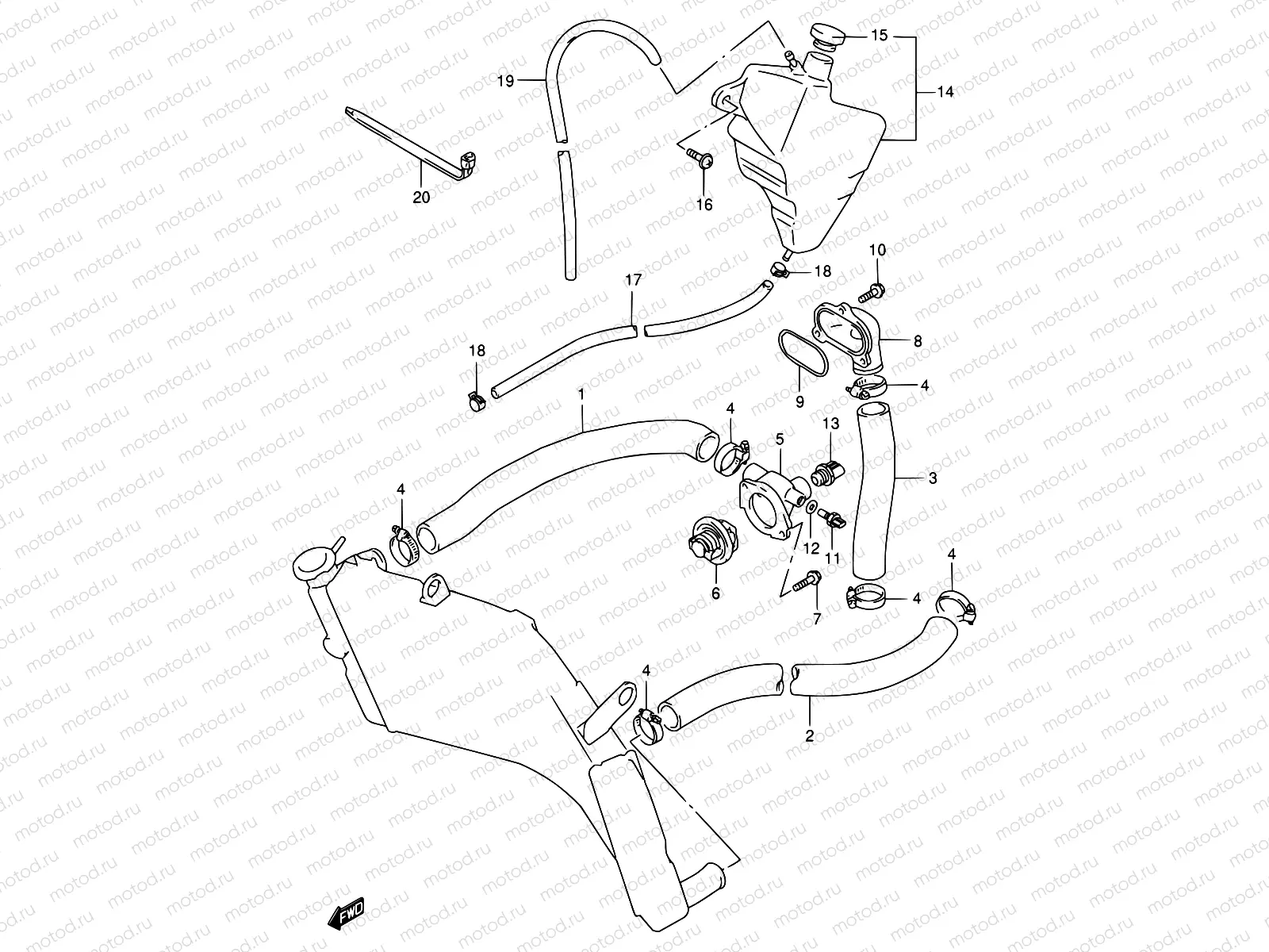 18A - RADIATOR HOSE (MODEL W/X)