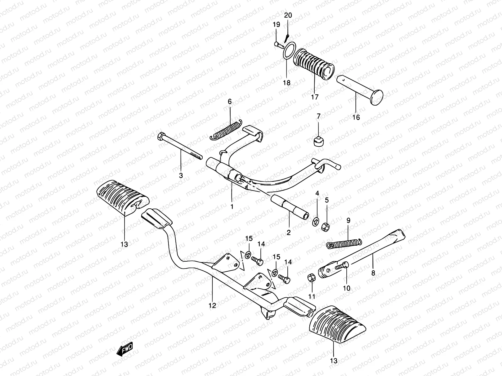 19 - CENTER STAND - FOOTREST