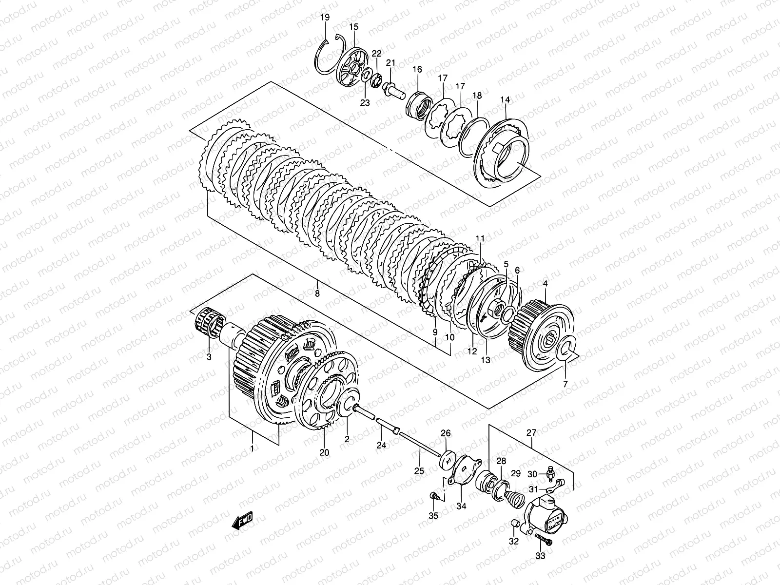 19 - CLUTCH (MODEL P/R)