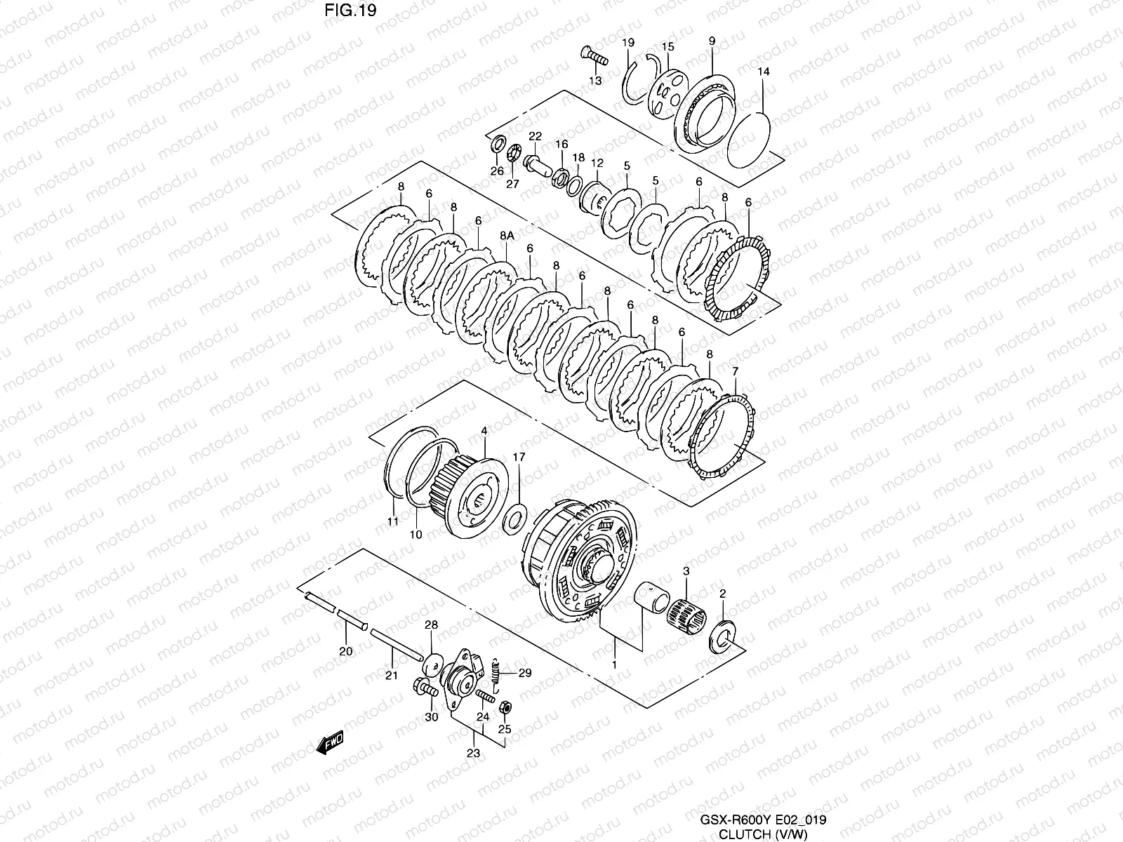 19 - CLUTCH (MODEL V/W)