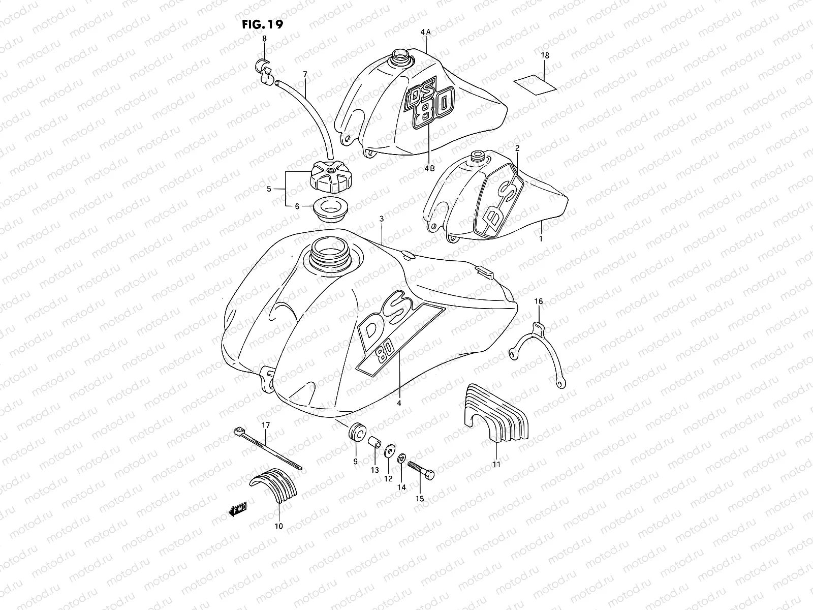 19 - FUEL TANK (MODEL H/J/K)