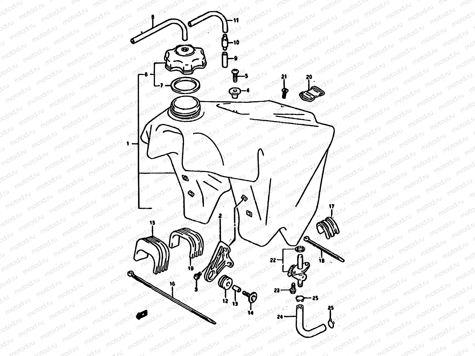 19 - FUEL TANK (MODEL P/R)