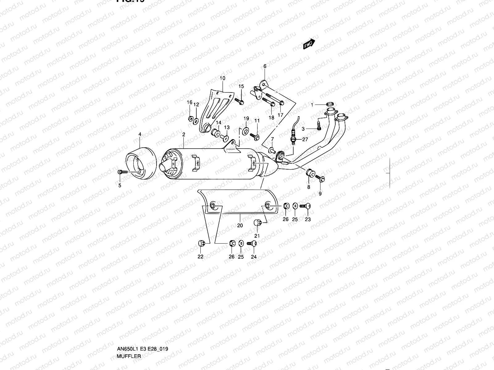 19 - MUFFLER (AN650AL1 E28)