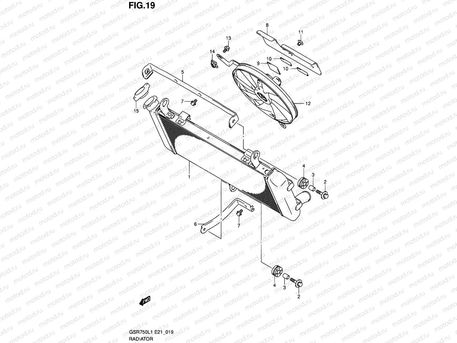 19 - RADIATOR (GSR750UEL1 E21)