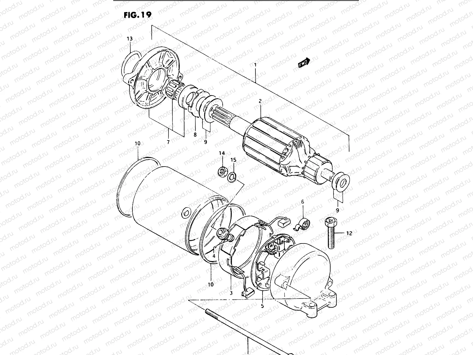19 - STARTING MOTOR (MODEL E)