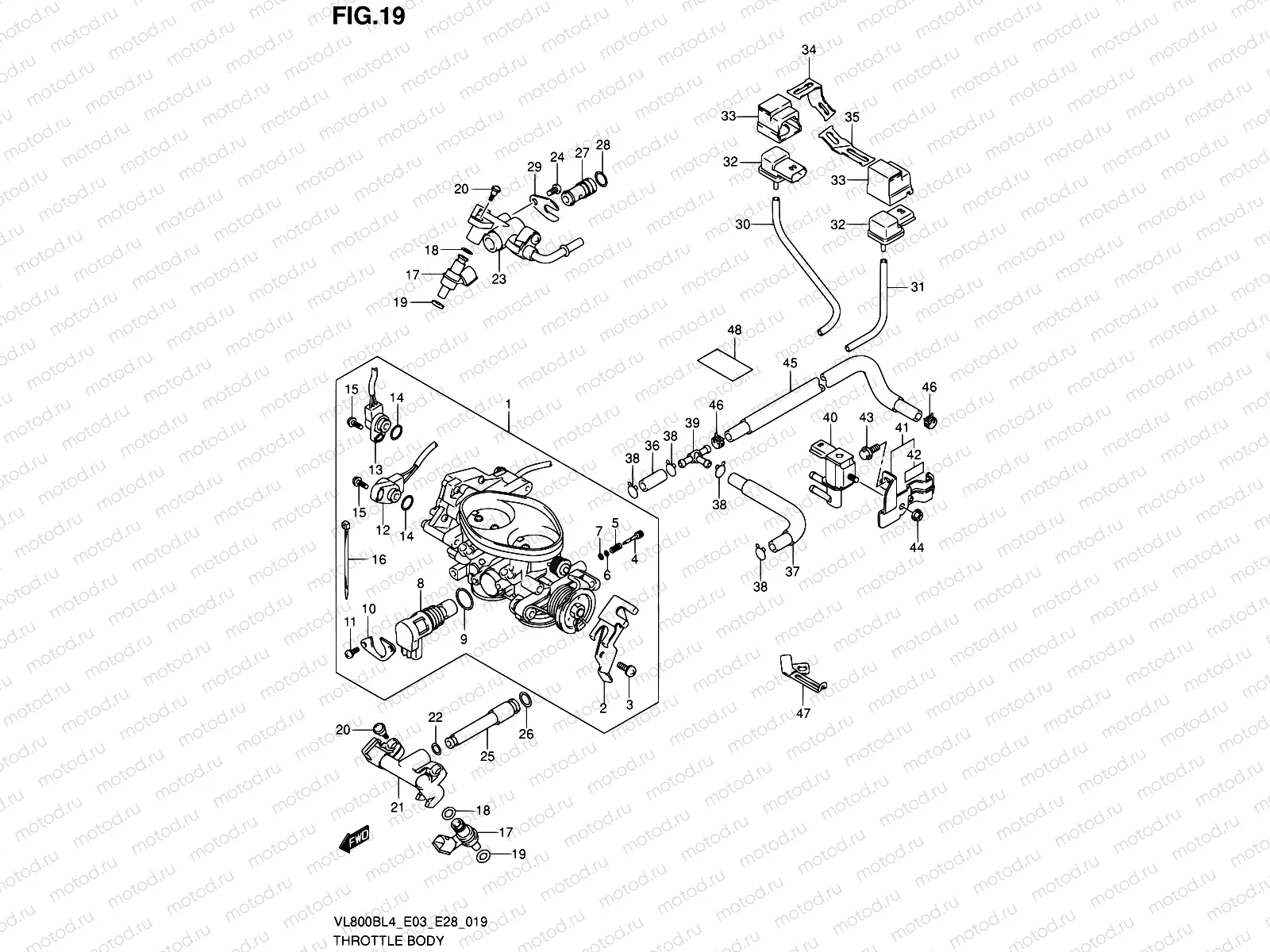 19 - THROTTLE BODY (VL800BL4 E33)