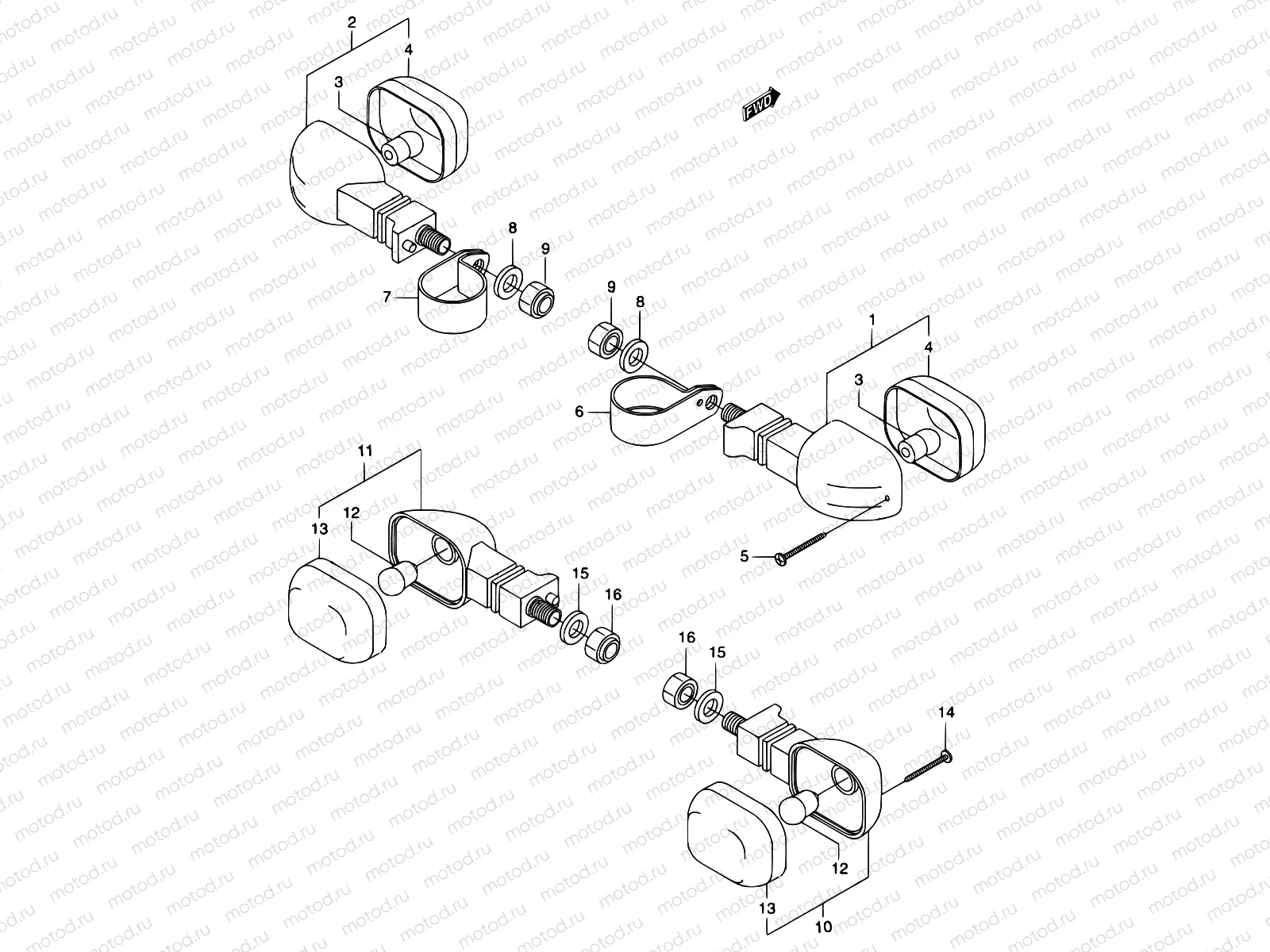 19 - TURN SIGNAL LAMP (EXCEP MODEL W P04, P53)
