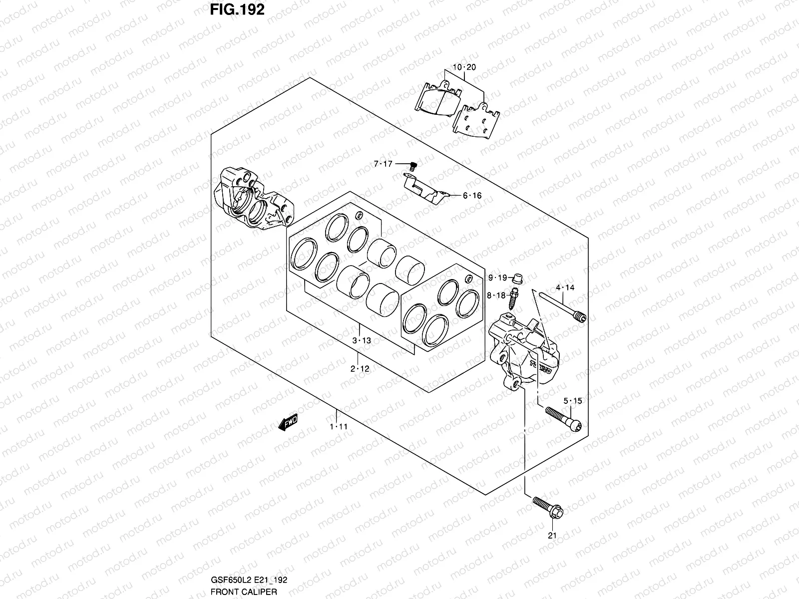 192 - FRONT CALIPER (GSF650UAL2 E21)