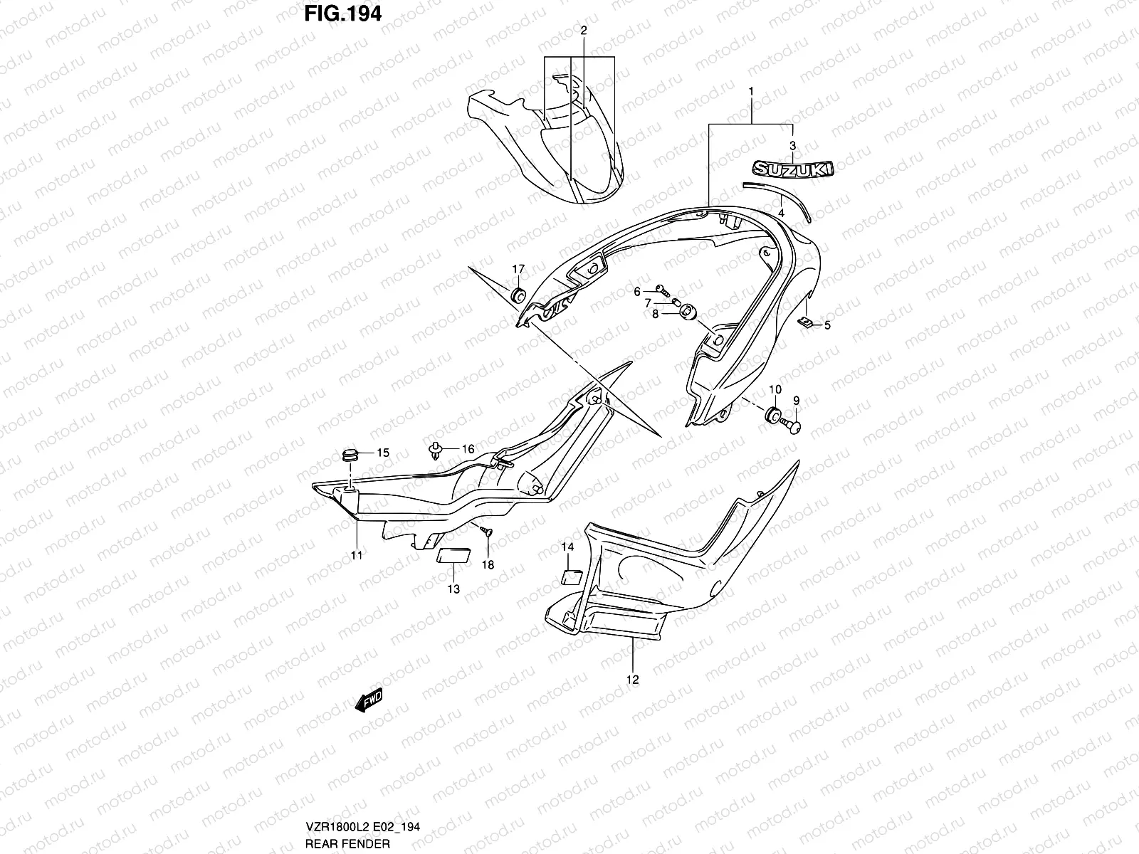 194 - REAR FENDER (VZR1800ZL2 E24)
