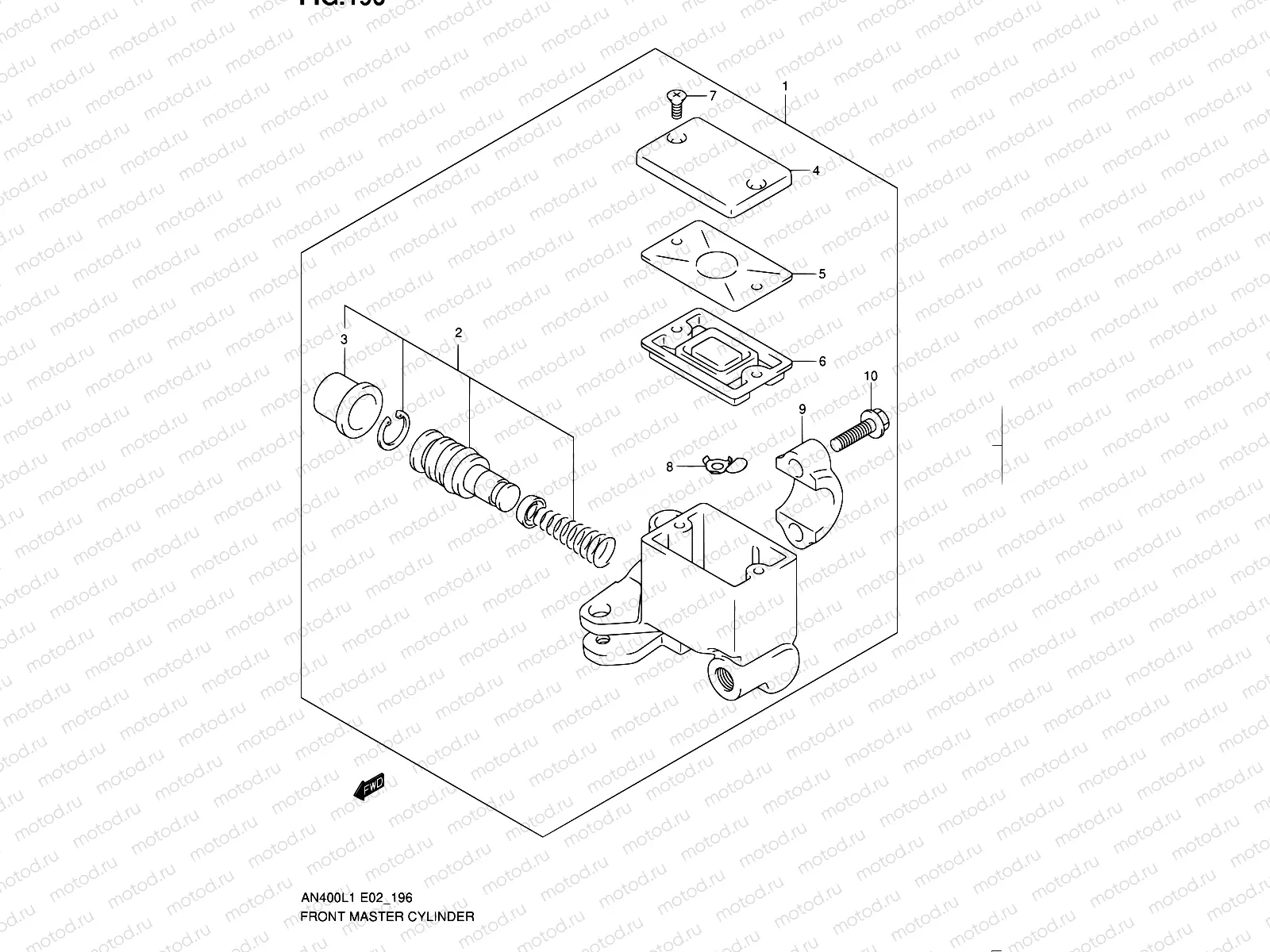 196 - FRONT MASTER CYLINDER (AN400ZAL1 E19)