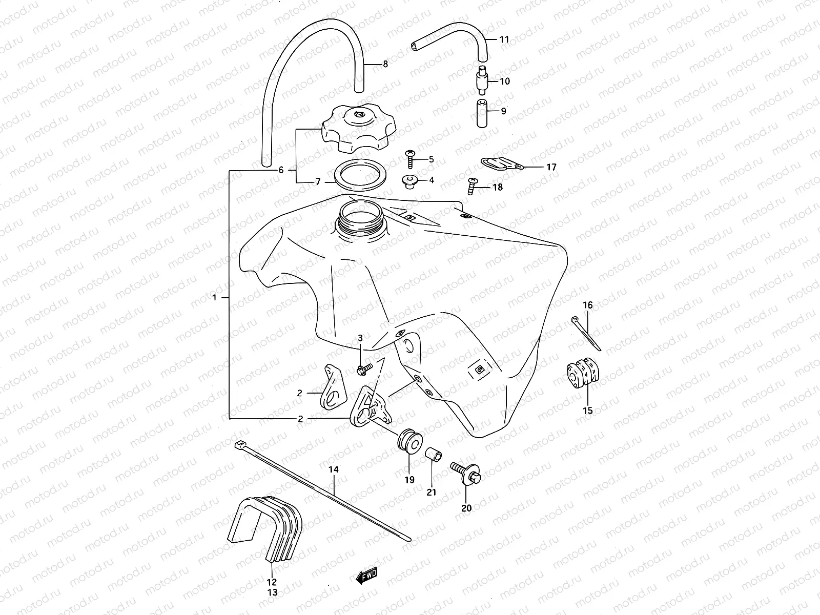 19A - FUEL TANK (MODEL P/R/S)
