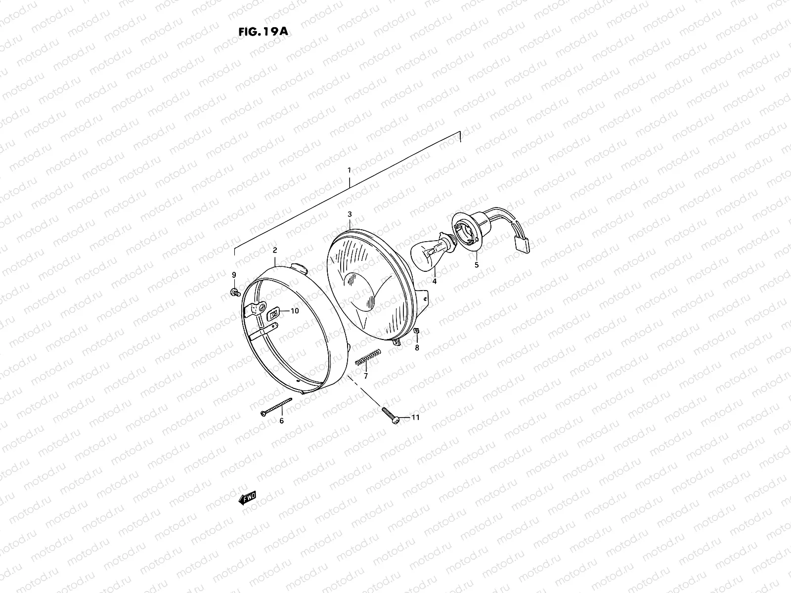 19A - HEADLAMP (MODEL N/P/R E24)