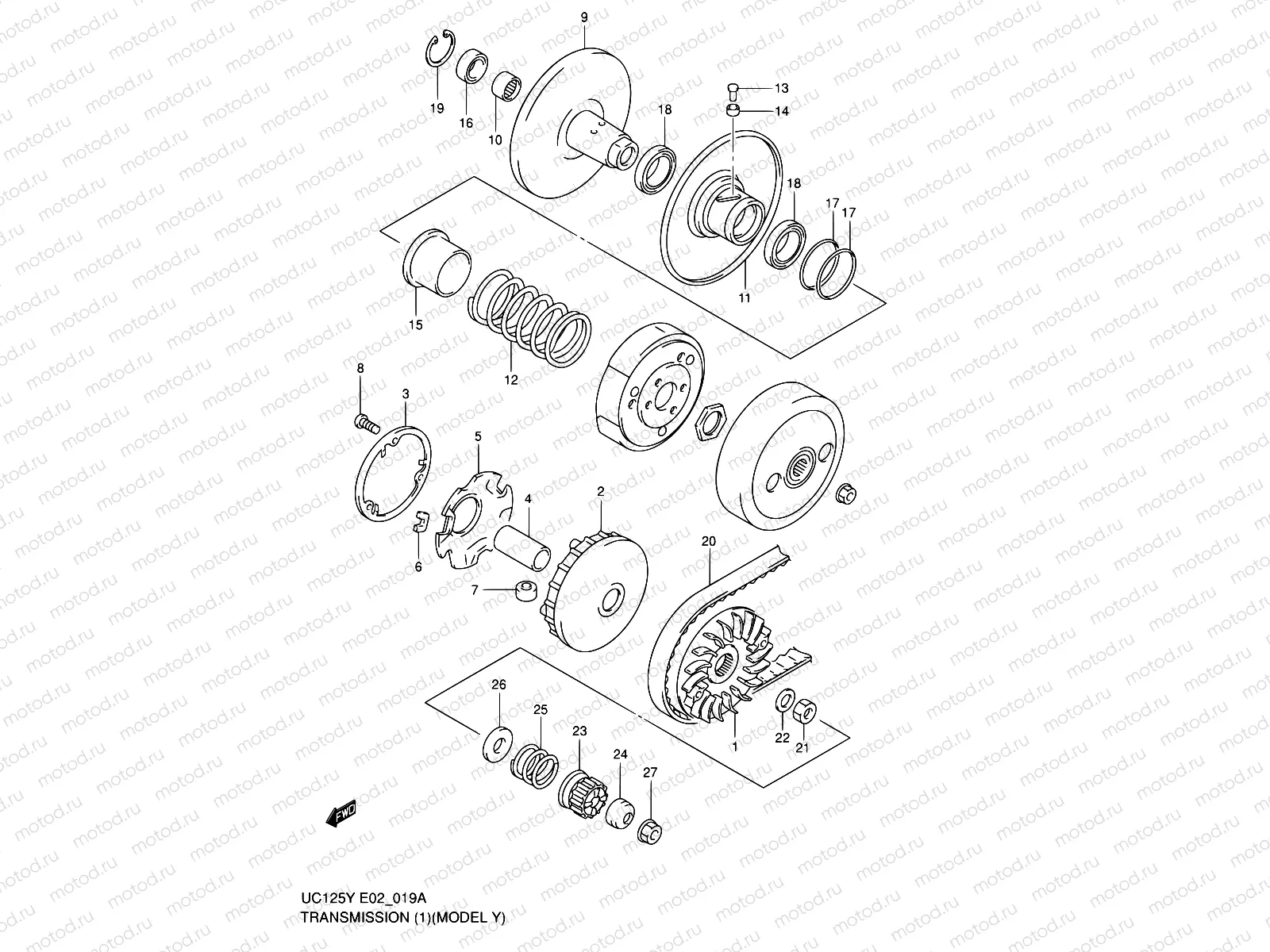 19A - TRANSMISSION (1)(MODEL Y/K1)