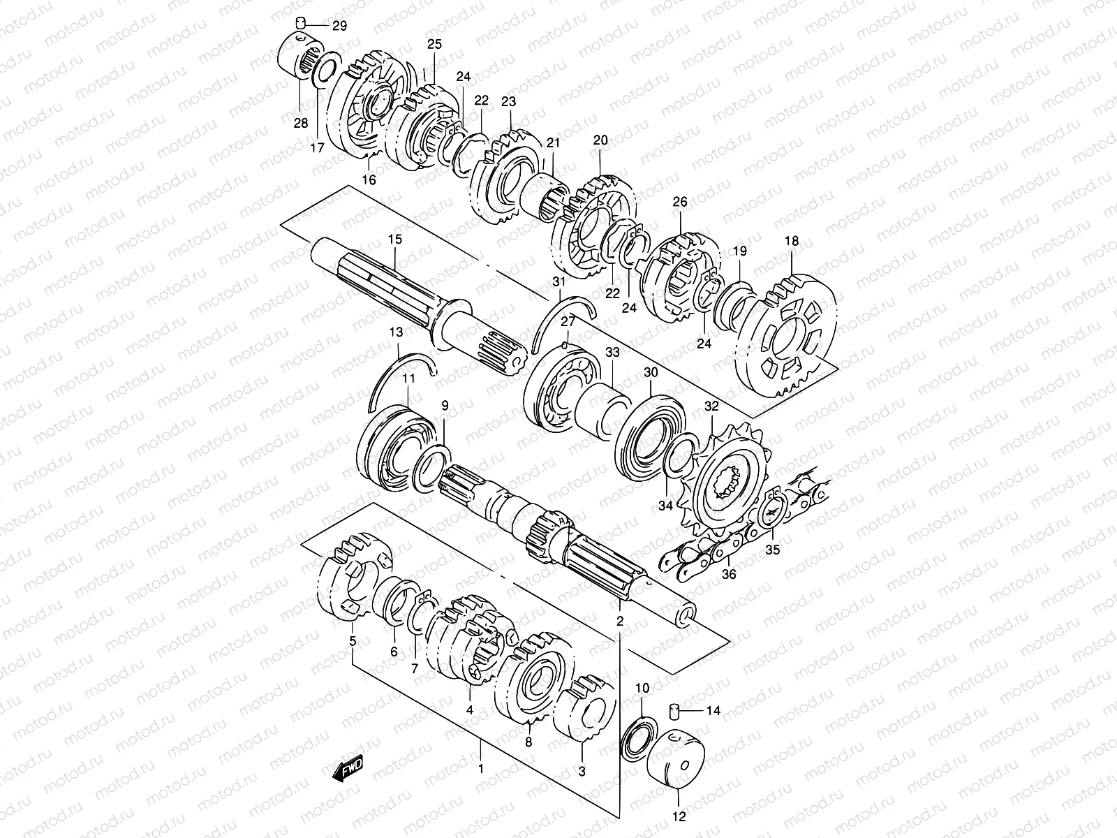 19A - TRANSMISSION (GSX-R400RFL/RFM)