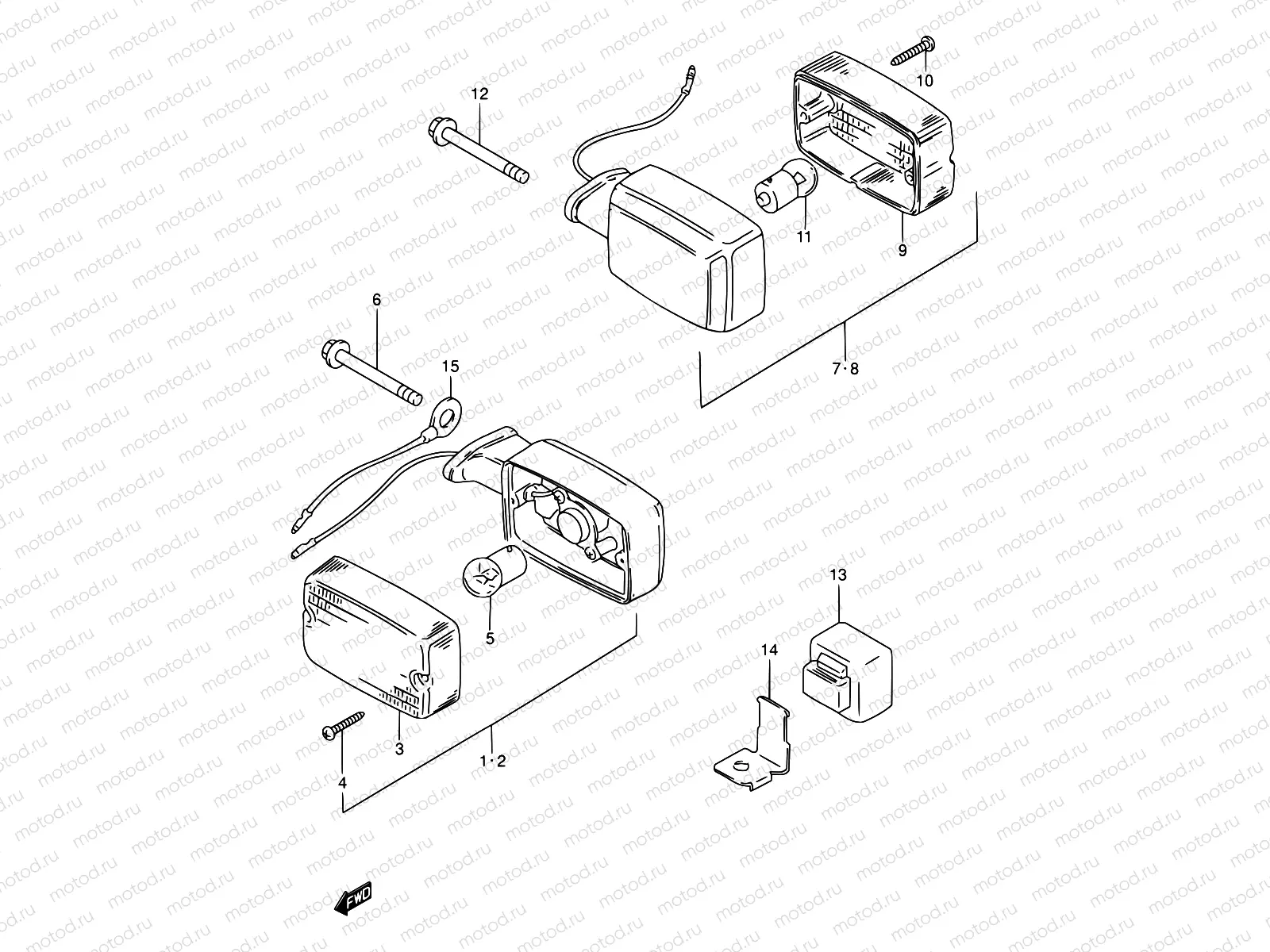 19B - TURN SIGNAL LAMP (MODEL V E94,P36,P48)