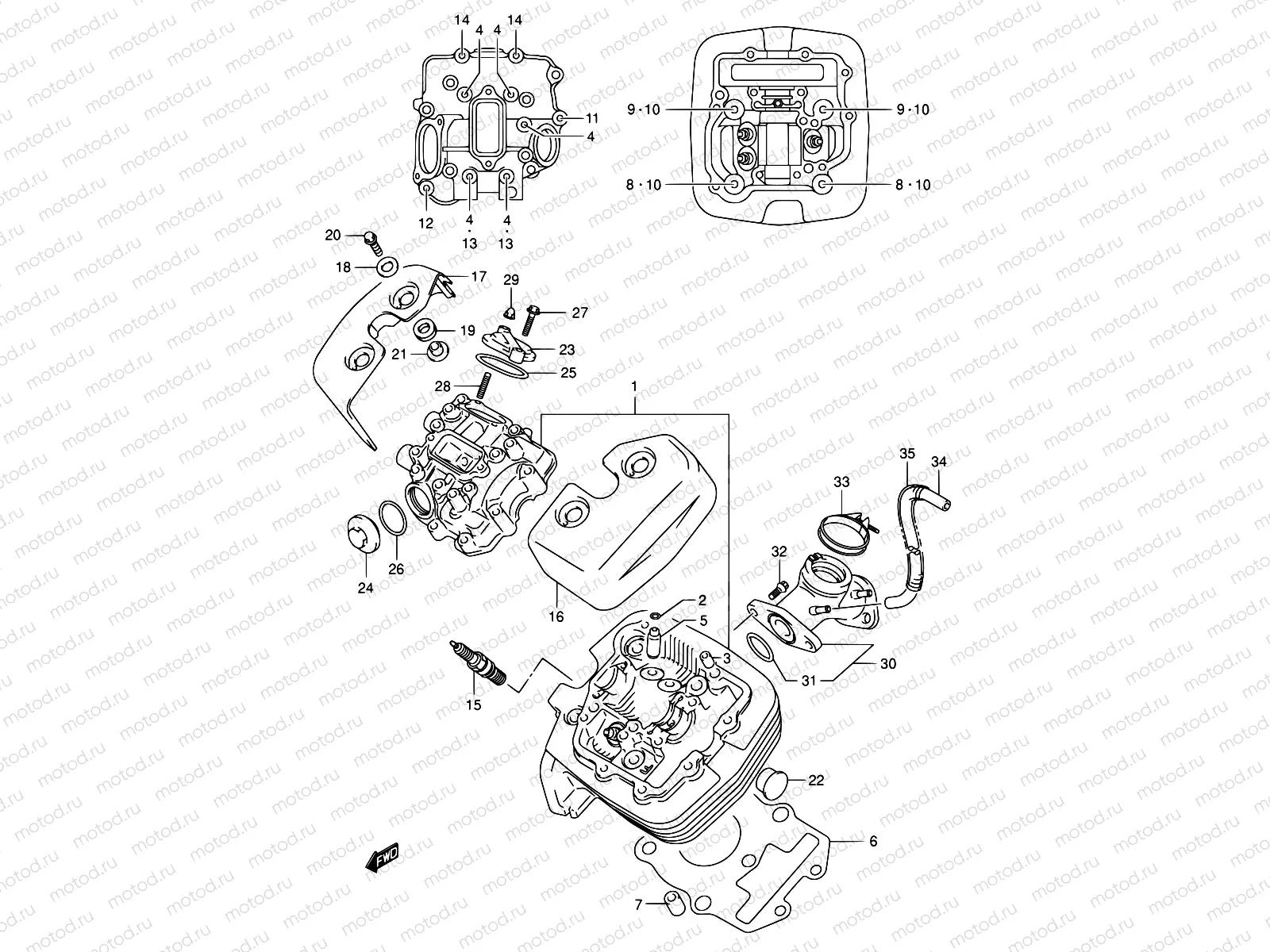 1A - CYLINDER HEAD (FRONT)