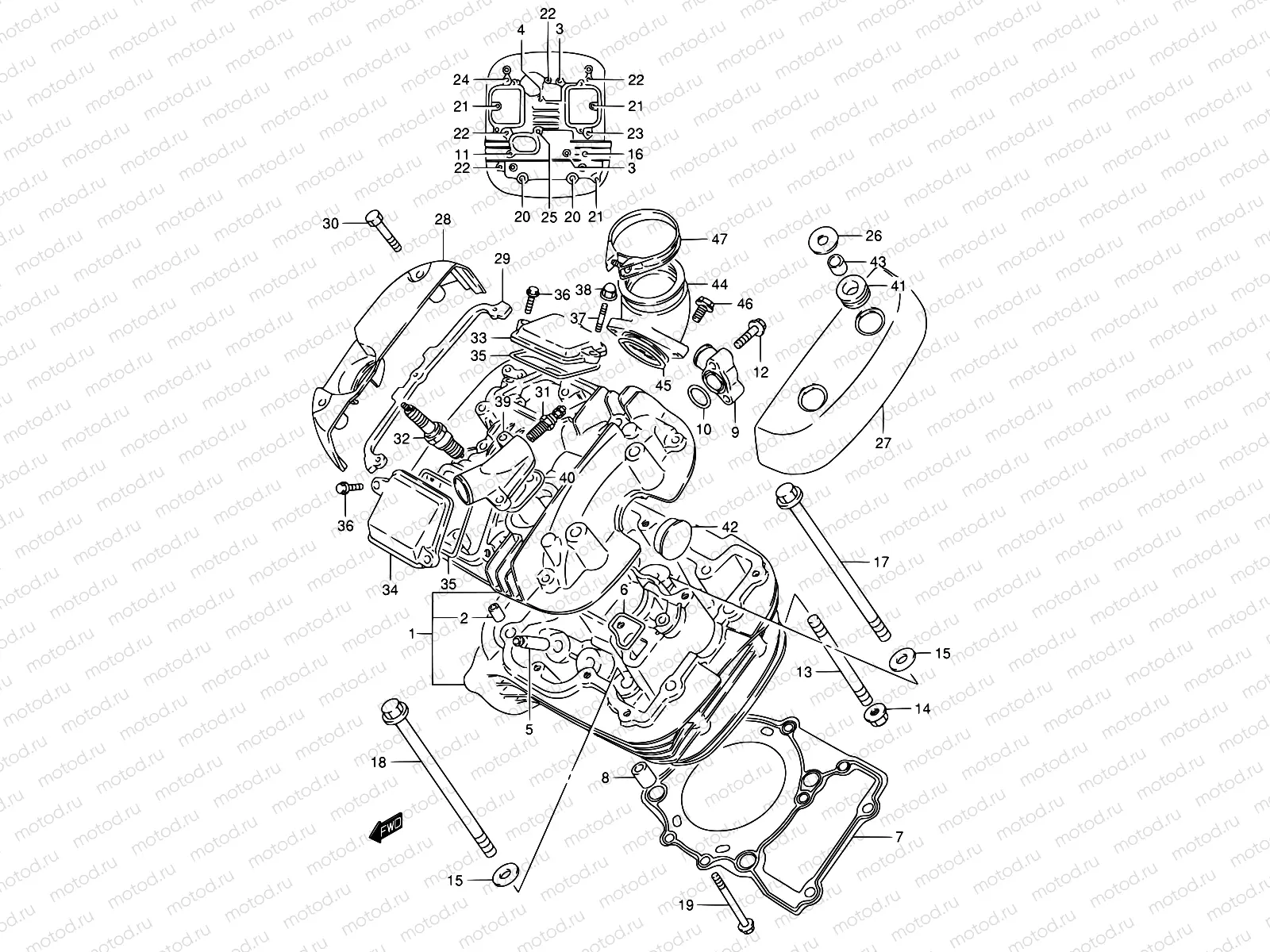 1A - CYLINDER HEAD (FRONT)