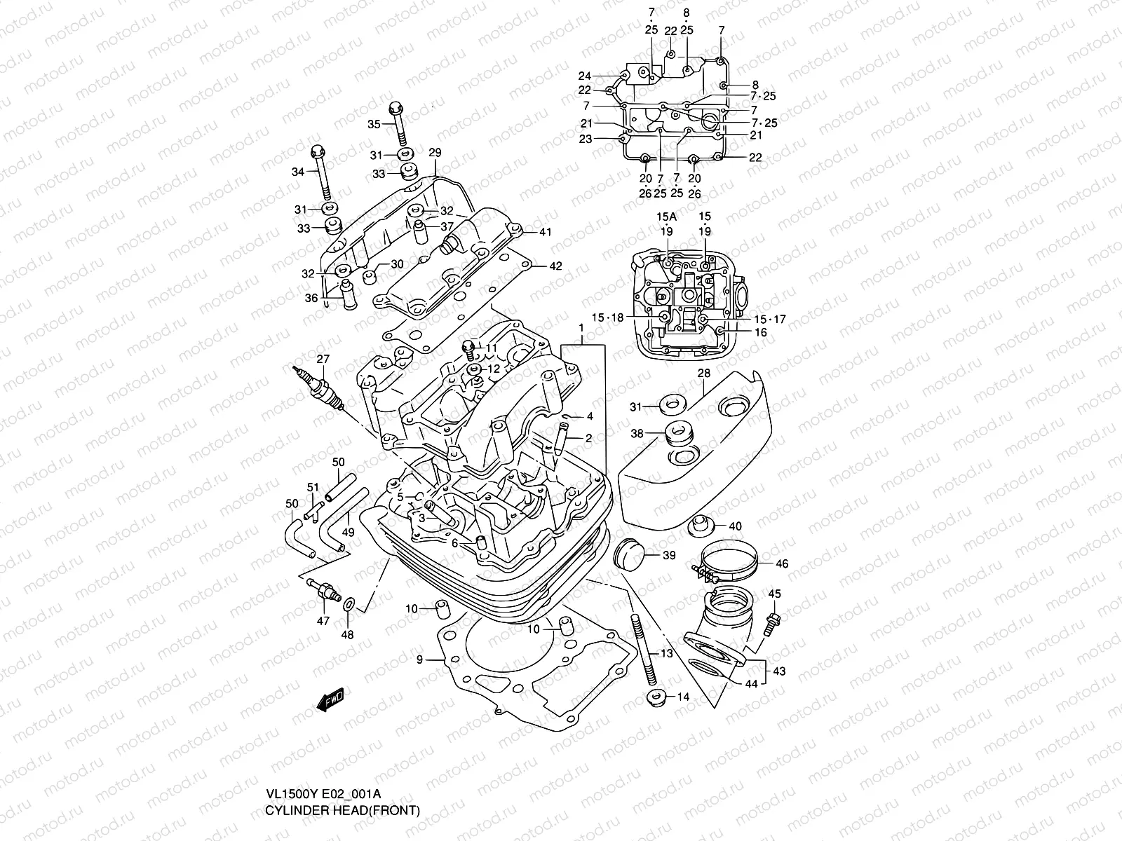 1A - CYLINDER HEAD (FRONT)(MODEL W/X/Y)