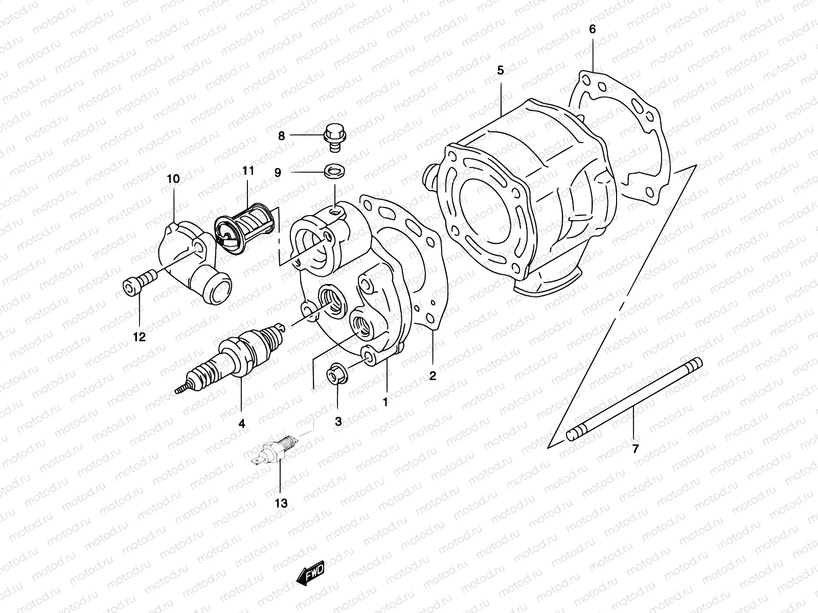 1A - CYLINDER (MODEL AY50W K3/K4)
