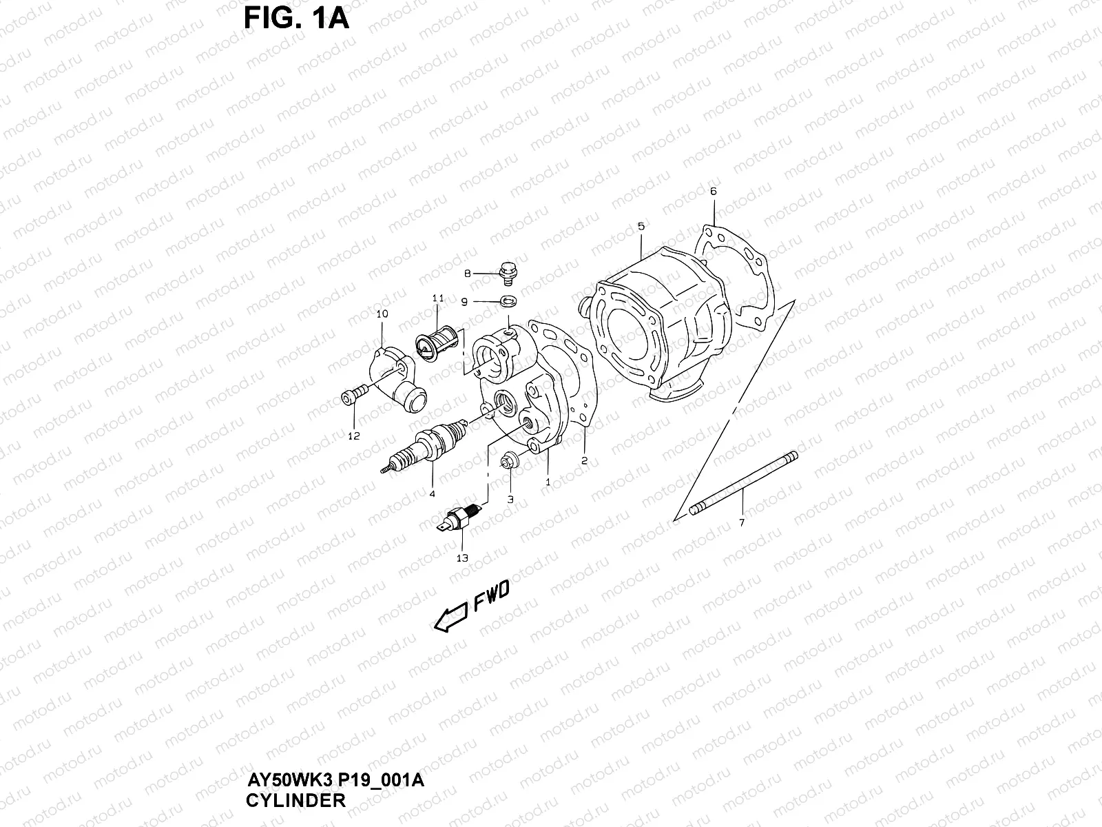 1A - CYLINDER (MODEL AY50WR K1)
