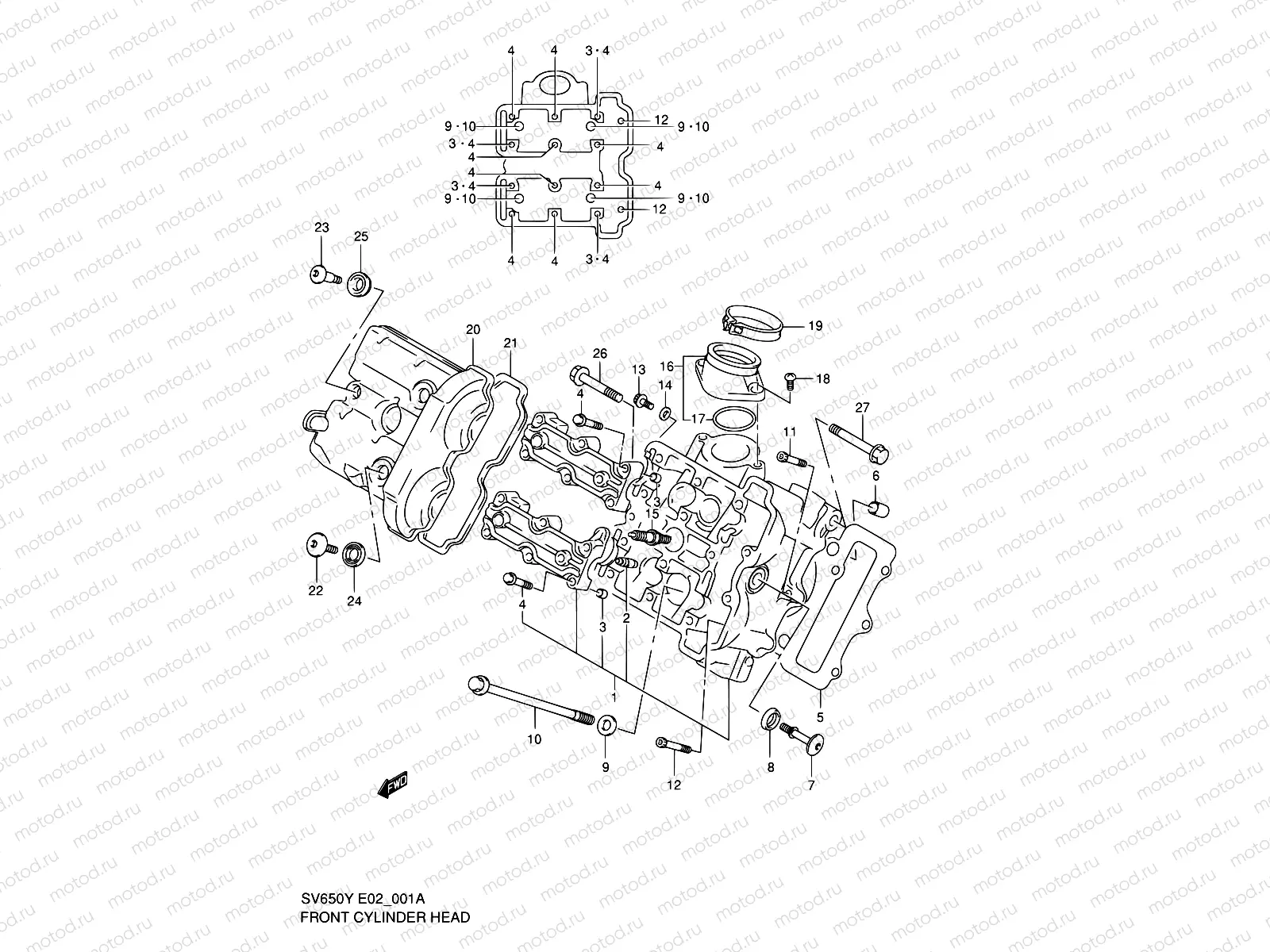1A - FRONT CYLINDER HEAD