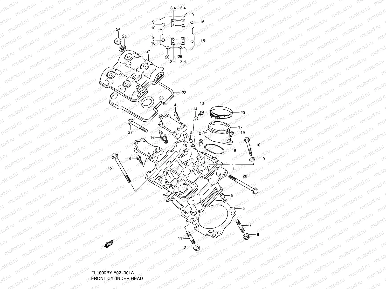 1A - FRONT CYLINDER HEAD