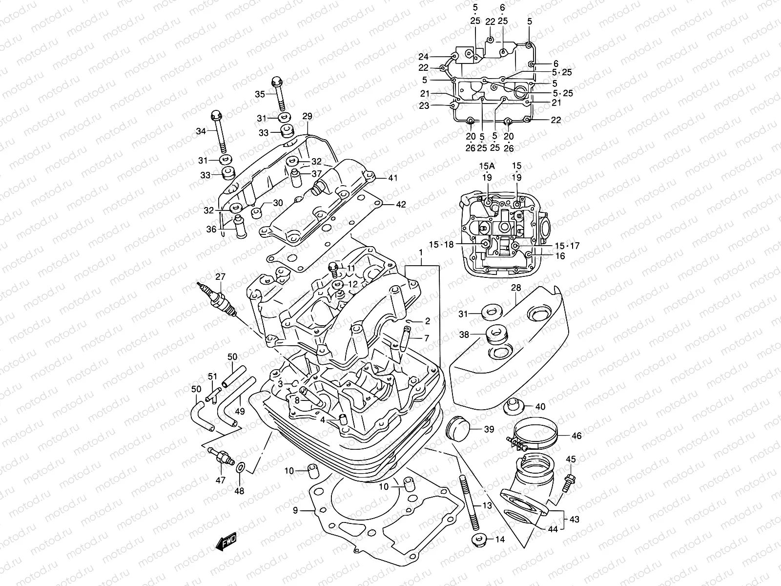 1B - CYLINDER HEAD (FRONT)(MODEL K1/K2/K3/K4)