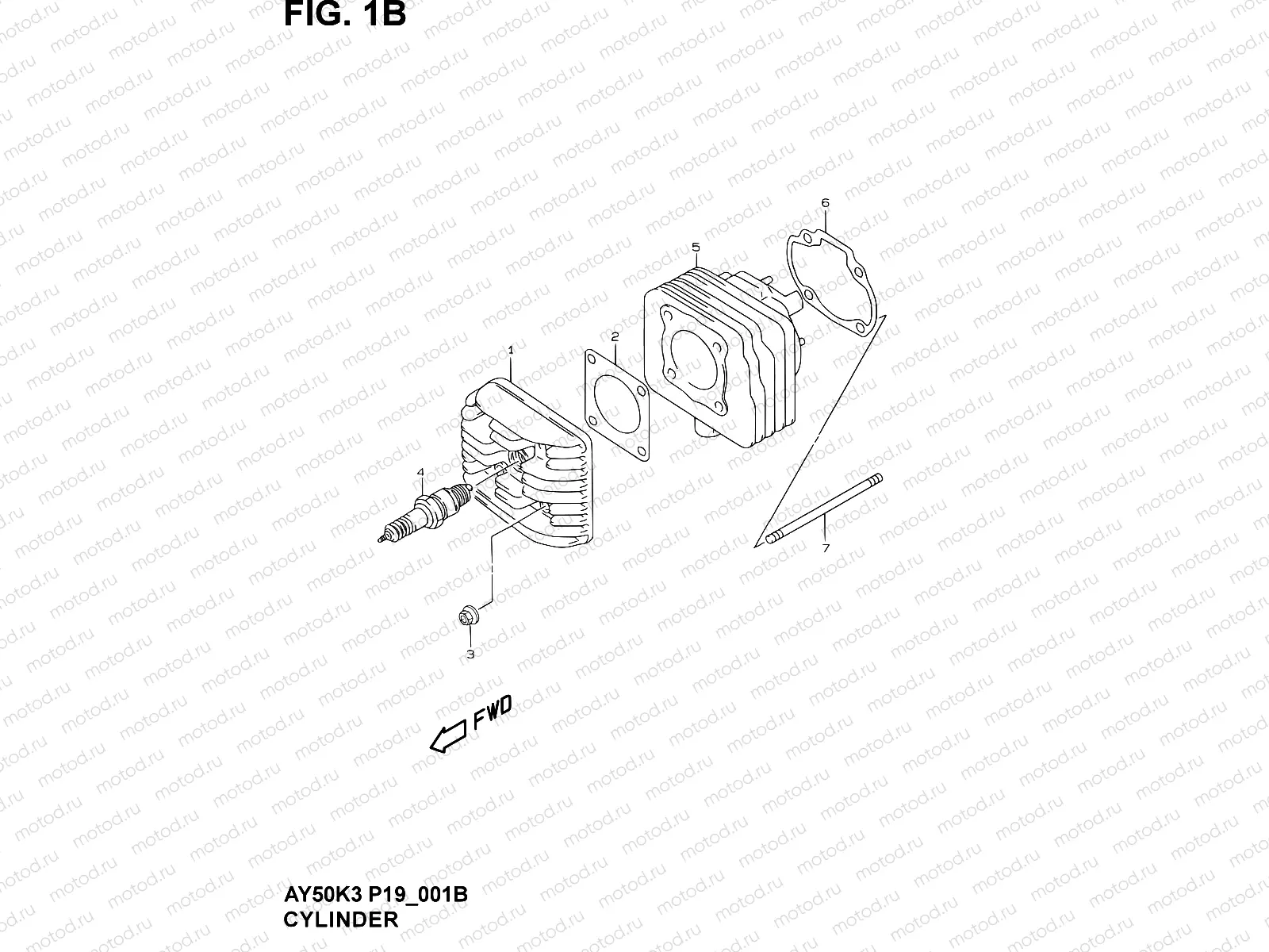 1B - CYLINDER  (MODEL AY50 V/W/X/Y )