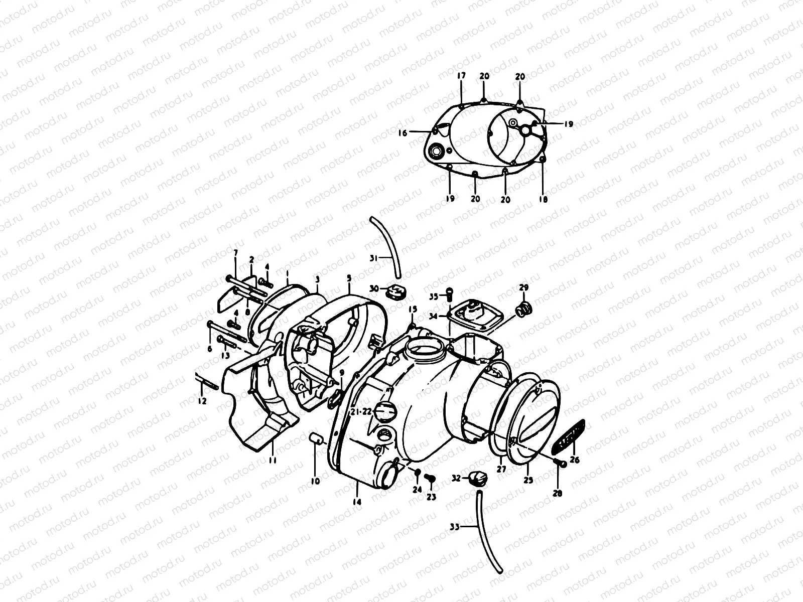 2 - CRANKCASE COVER (A100-4,K,L,M)