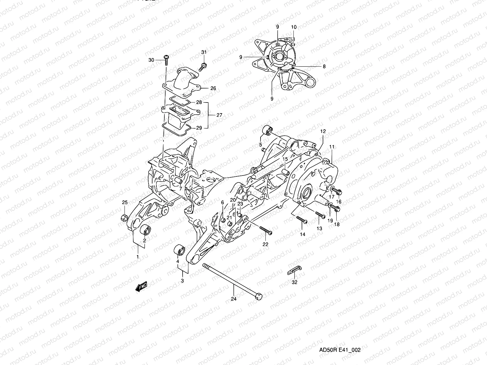 2 - CRANKCASE (MODEL L E41)