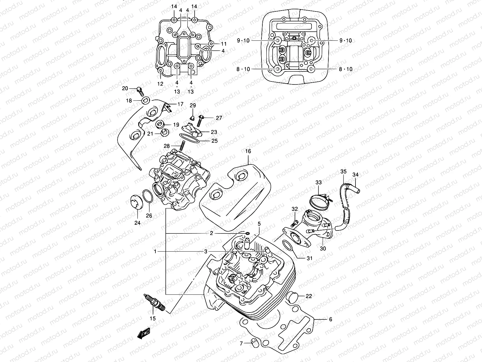 2 - CYLINDER HEAD (FRONT)