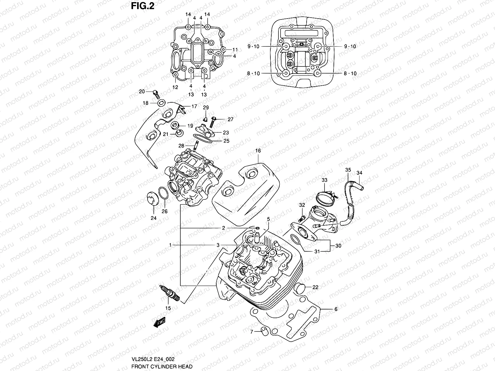 2 - CYLINDER HEAD (FRONT)