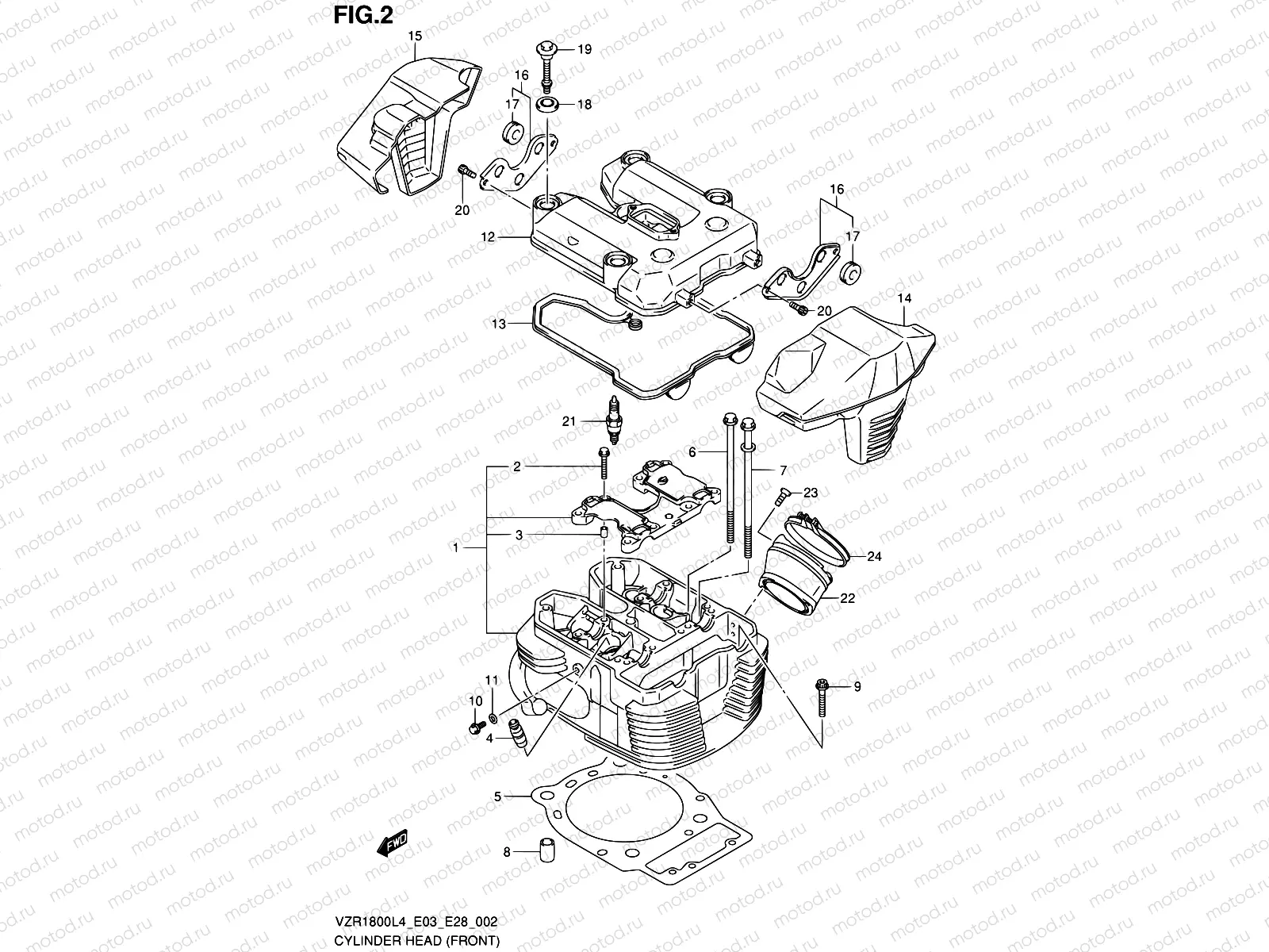 2 - CYLINDER HEAD (FRONT)