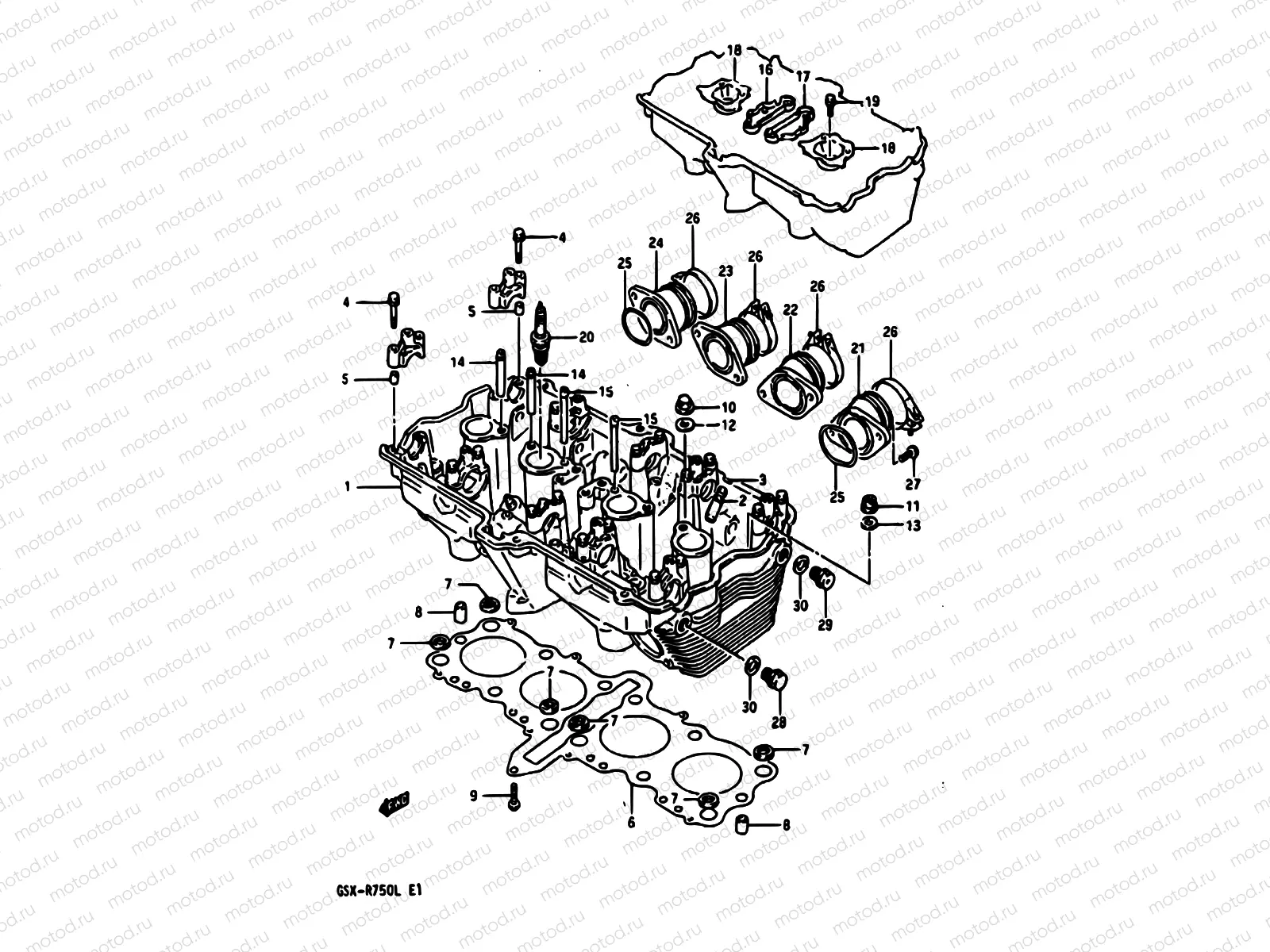 2 - CYLINDER HEAD (MODEL J/K)