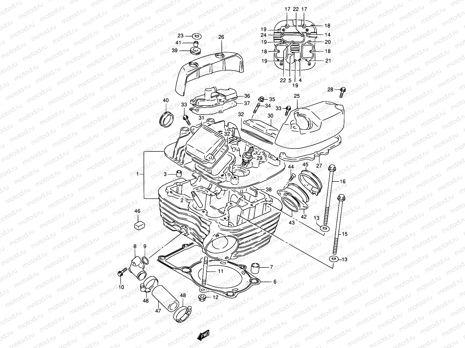 2 - CYLINDER HEAD (REAR)