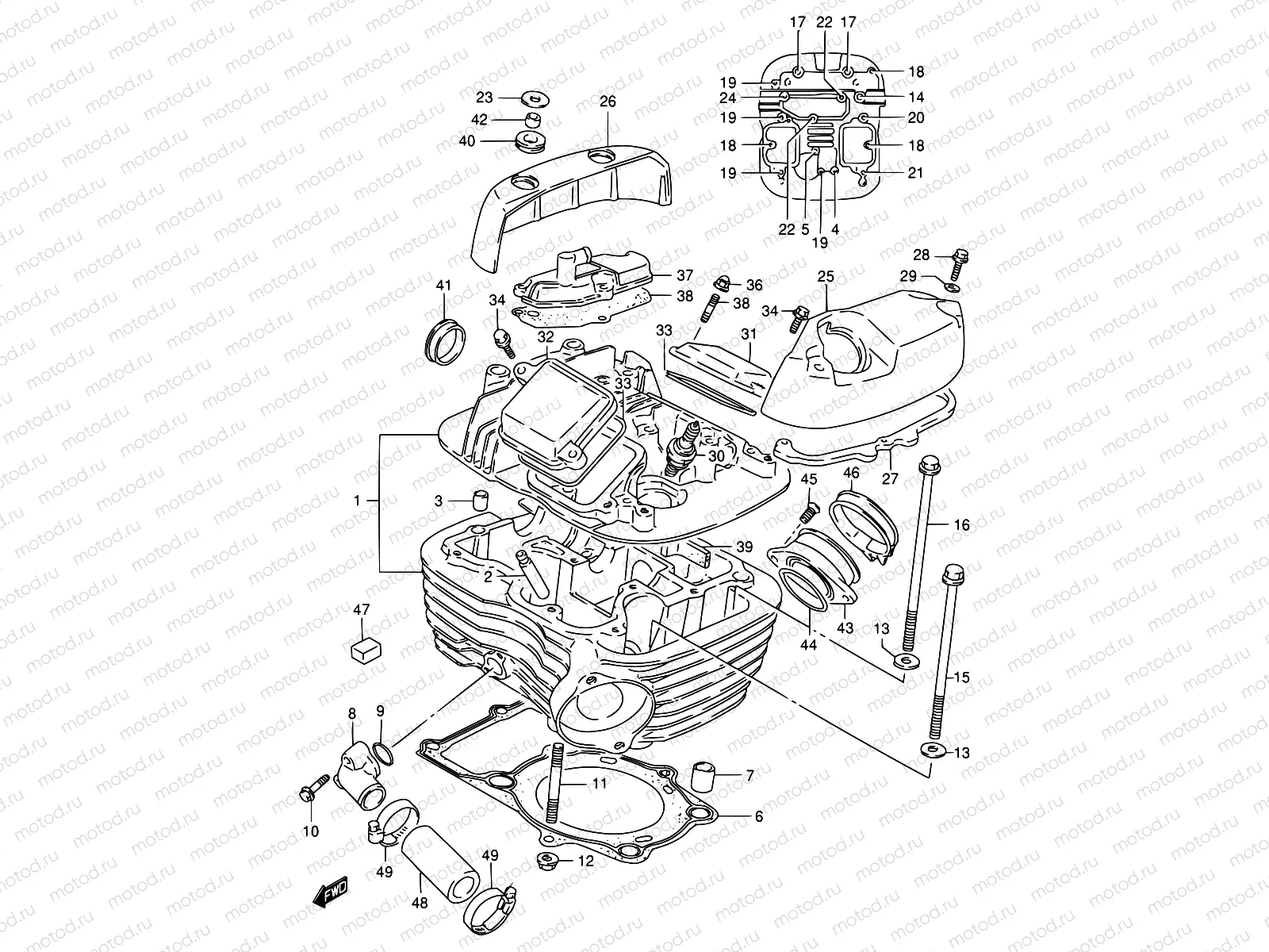 2 - CYLINDER HEAD (REAR)