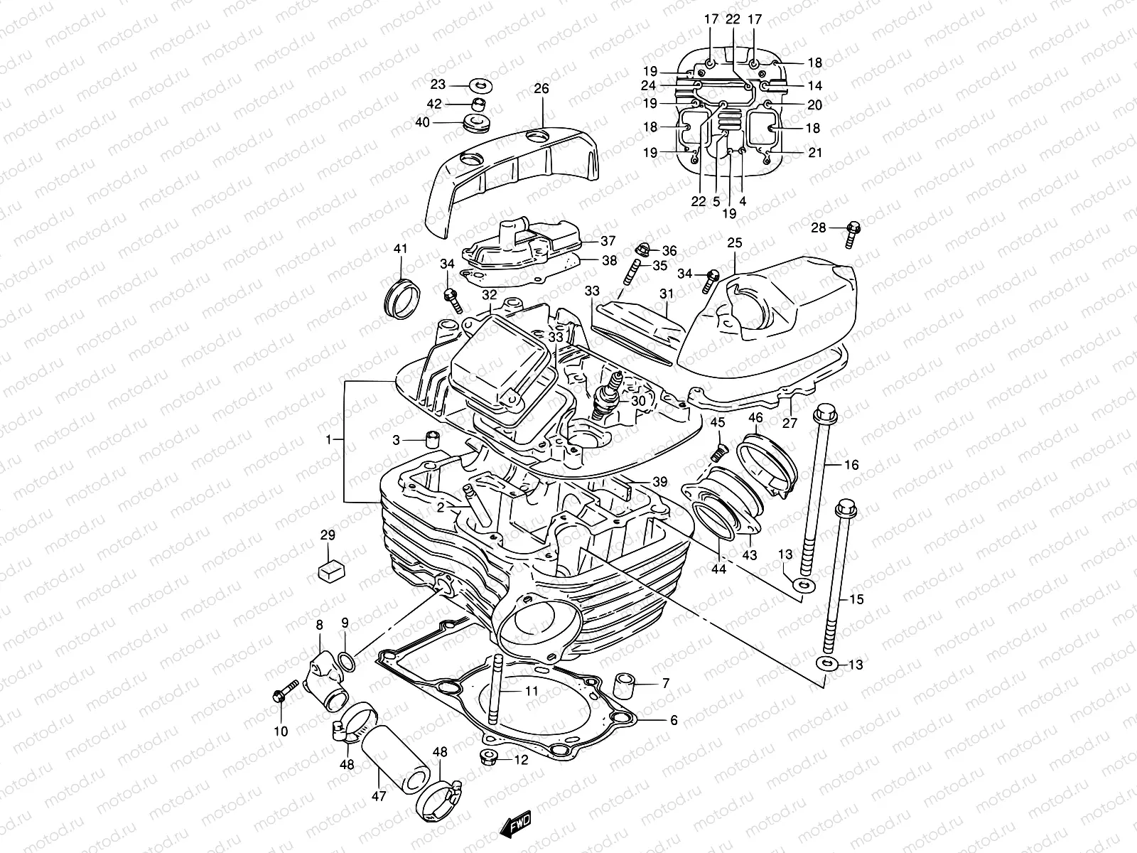 2 - CYLINDER HEAD (REAR)