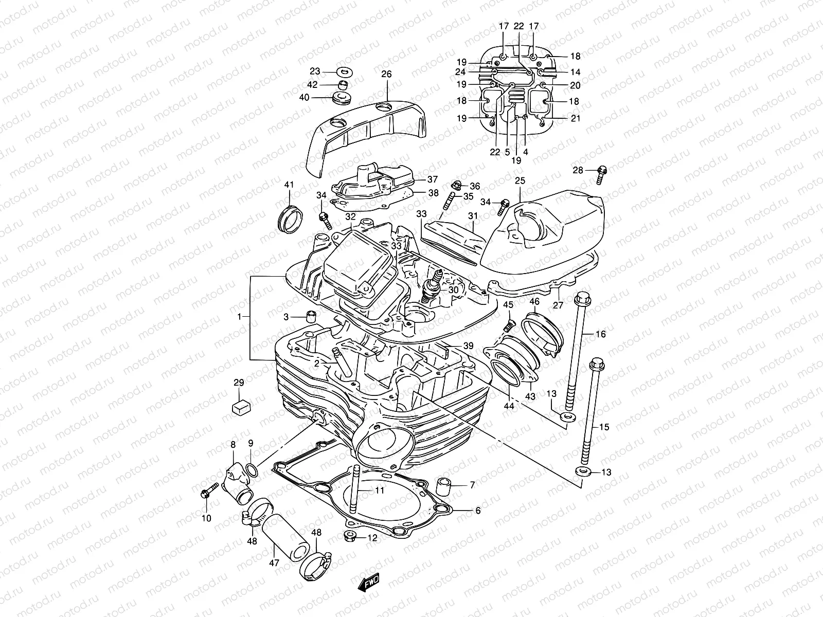 2 - CYLINDER HEAD (REAR)