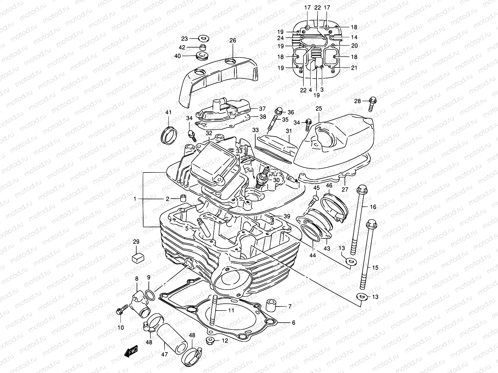 2 - CYLINDER HEAD (REAR)