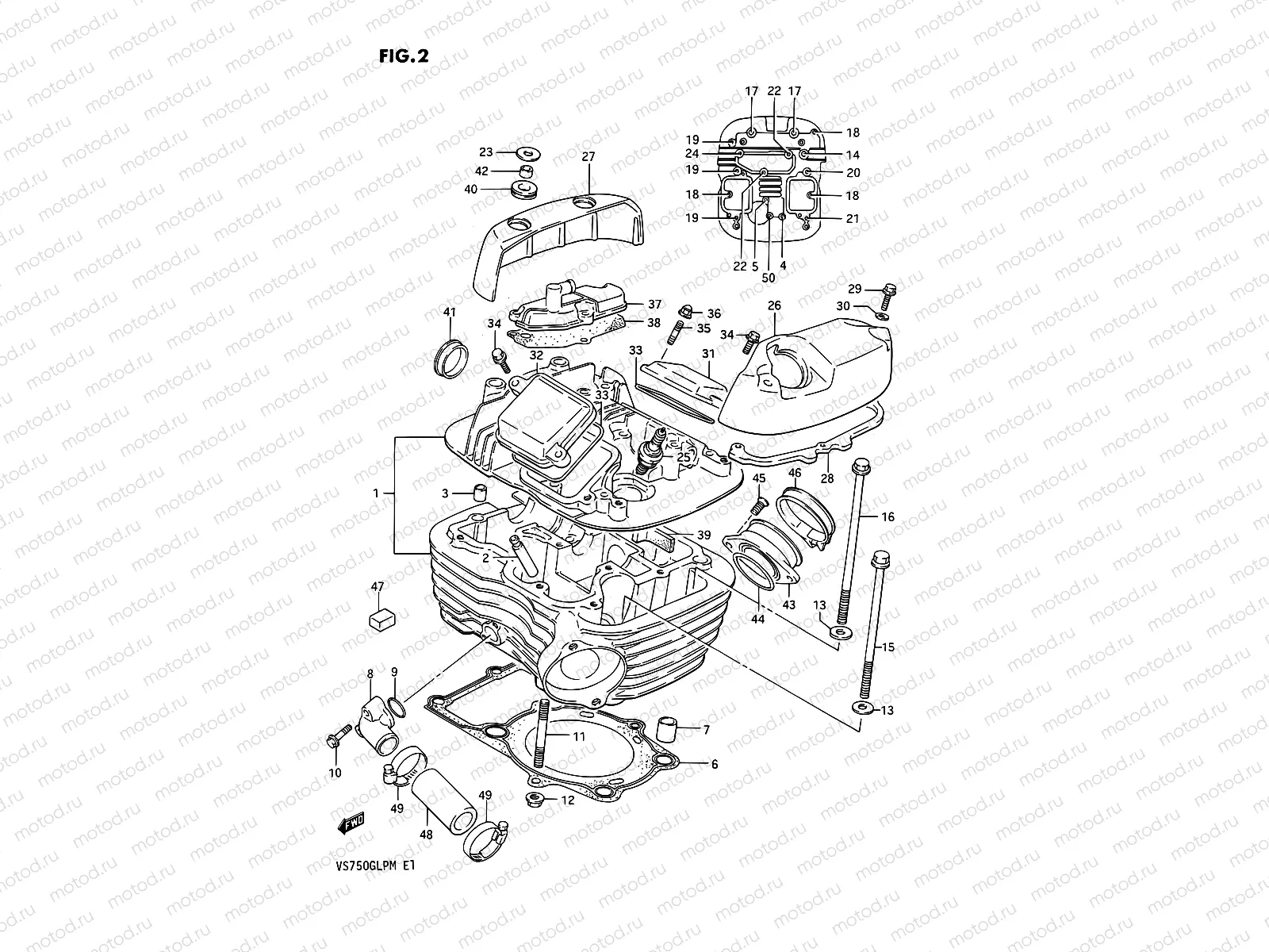 2 - CYLINDER HEAD (REAR)