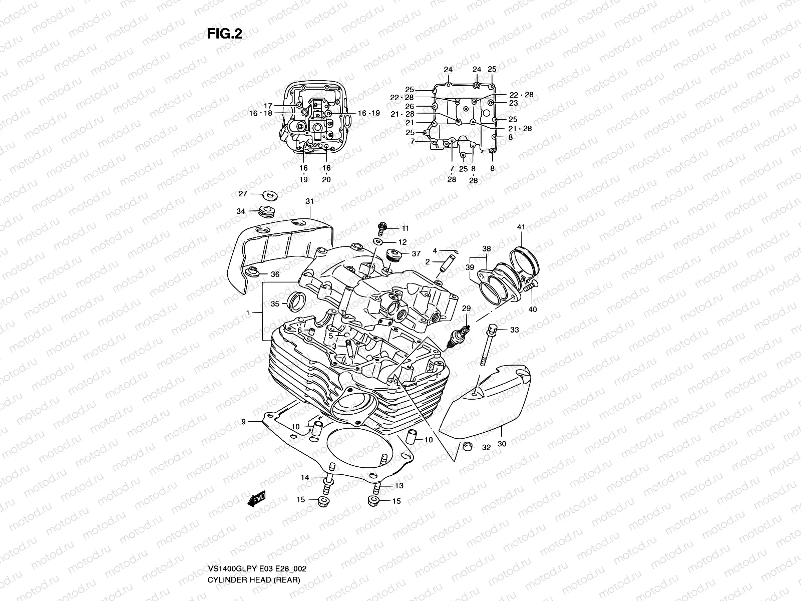 2 - CYLINDER HEAD (REAR)