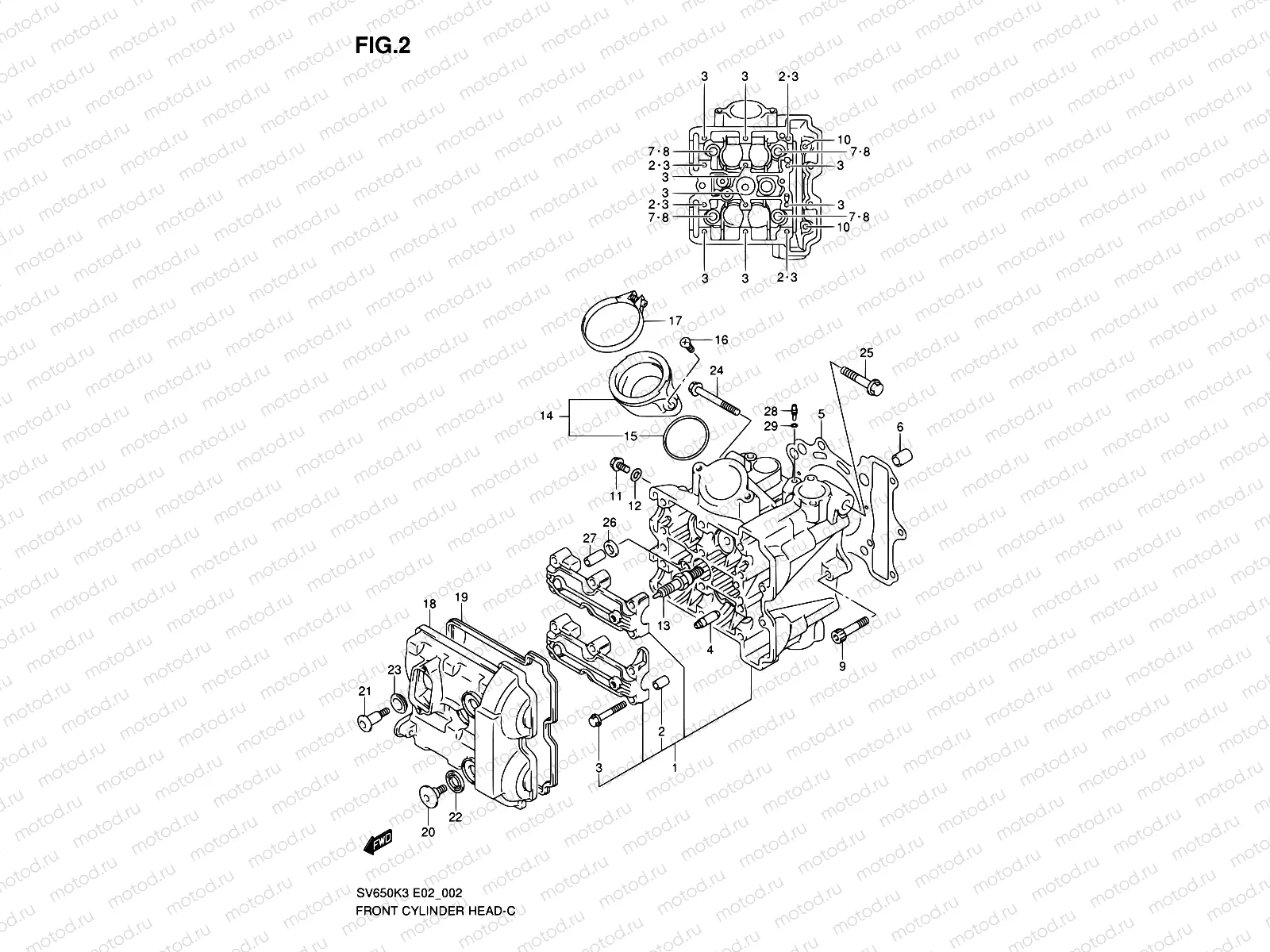2 - FRONT CYLINDER HEAD (MODEL K3/K4/K5/K6)
